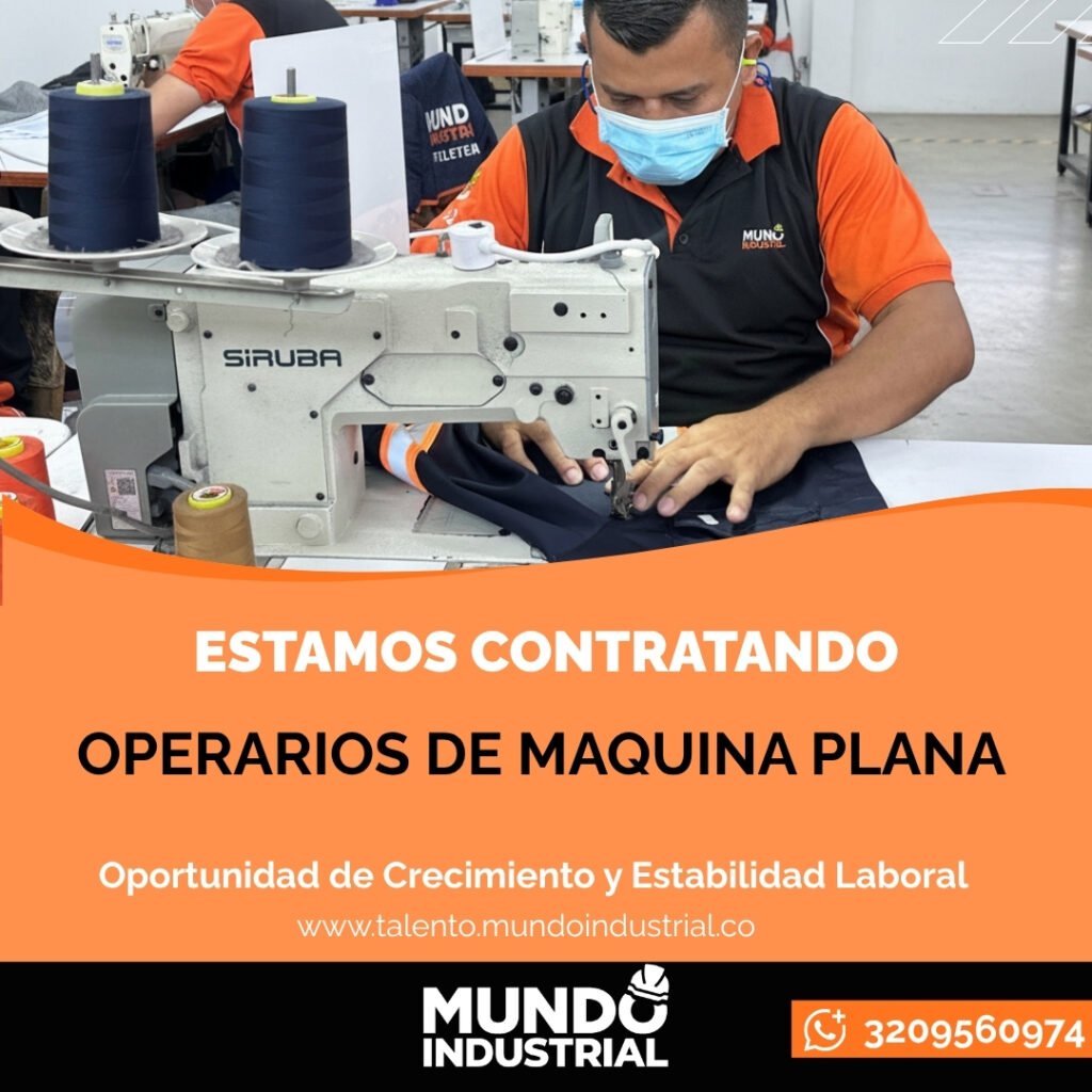 TRABAJO PARA OPERARIOS DE MAQUINA PLANA